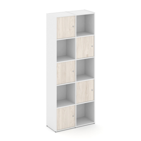 Стеллаж Locker Plus LK.K-008 798x350x1983 (Белый | Денвер Светлый)