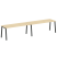 Рабочая станция на 2 рабочих места на А-образном м/к Metal System Style БА.СМ-2.5 3600x720x750 (Дуб наварра/Серый металл)
