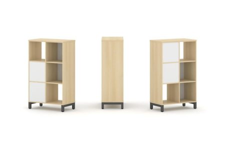 Набор стеллажа 2-х сторонний, 3 яруса SN.NSD-321 (754х400х1248) (Акация Лорка/Белый/Металл Антрацит)