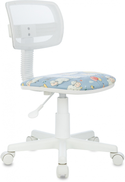 Кресло детское CH-W299 белый TW-15 сиденье мультиколор овечки сетка/ткань крестов. пластик пластик б (Мультиколор)