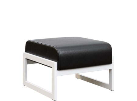 Банкетка одноместная MD.B1  (655х700х700) (Oregon Черный арт.16/Белый металл)