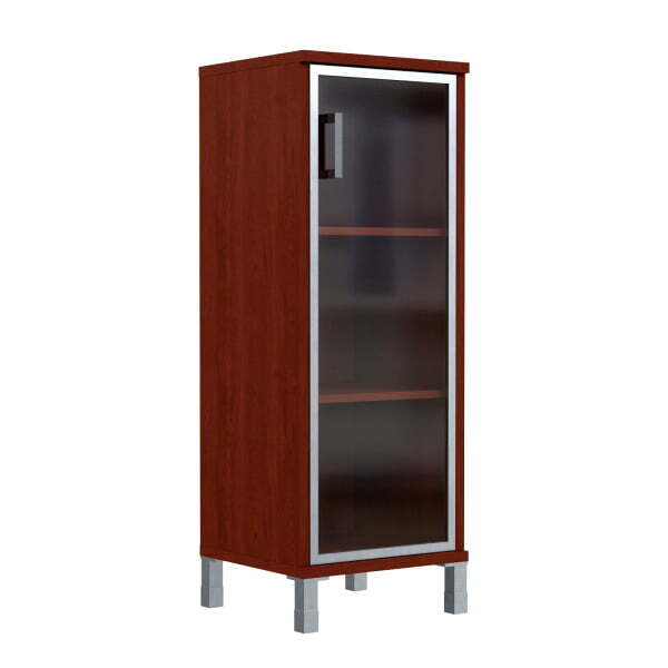 Шкаф 3 уровня, узкий, стекло в AL раме, левая Born B-421.7 L 475x450x1286 (Бургунди)
