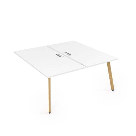 10БДК.278 Стол системы Бенч, сдвоенный, на 2 рабочих места - конечный (1200x1435x750) (Белый премиумIron Wood)