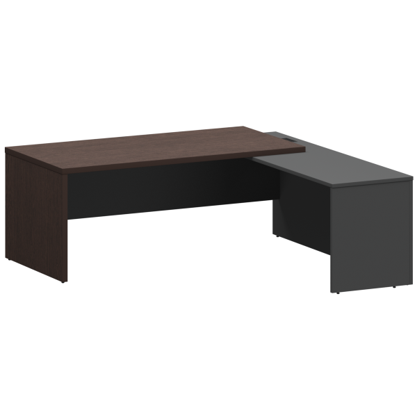 Стол руководителя правый Кортез KZP-20R 2000x2000x750 (Дуб венге/Графит)