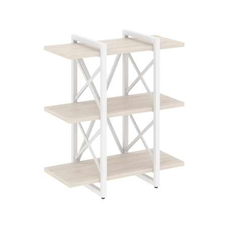 Стеллаж на регулируемых опорах-3 полки VR.L-MST.O-3.4V 800x400x910 (Денвер Светлый/Белый металл)