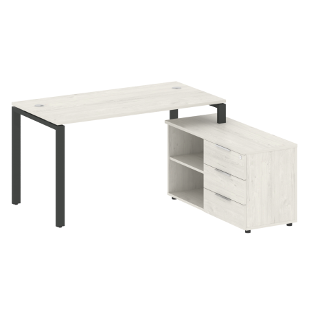 Рабочая станция с опорной тумбой правая Metal System Style БП.РС-СТС-2.3 Пр 1500x1520x750 (Дуб Наварра/Антрацит металл)
