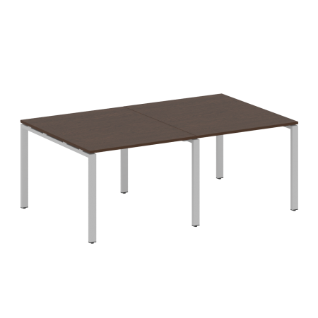 Переговорный стол 2 столешницы Metal System Style БП.ПРГ-2.1 2000x1235x750 (Венге Цаво/Серый металл)