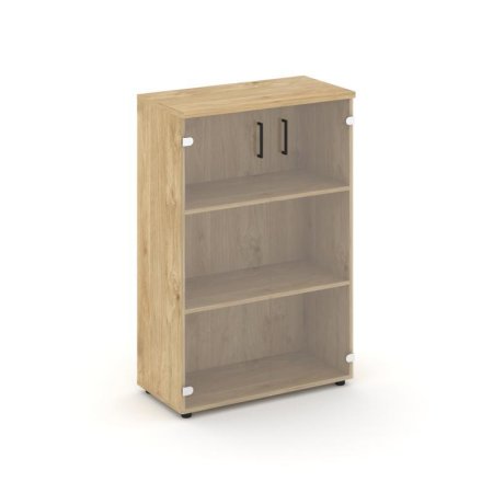 Шкаф средний широкий SN.STS-205 (796х400х1203) (Тиквуд Светлый/Прозрачный)