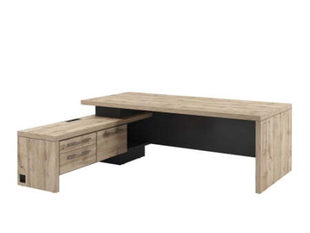 Стол руководителя с блоком розеток Torston Т-22Л.1000 2200x2000x750 (Дуб Вотан/Антрацит)