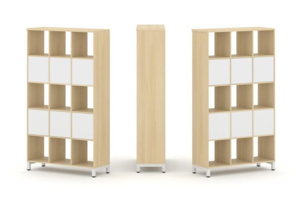 Набор стеллажа 2-х сторонний, 5 ярусов SN.NSD-531 (1121х400х1982) (Акация Лорка/Белый/Металл Белый)