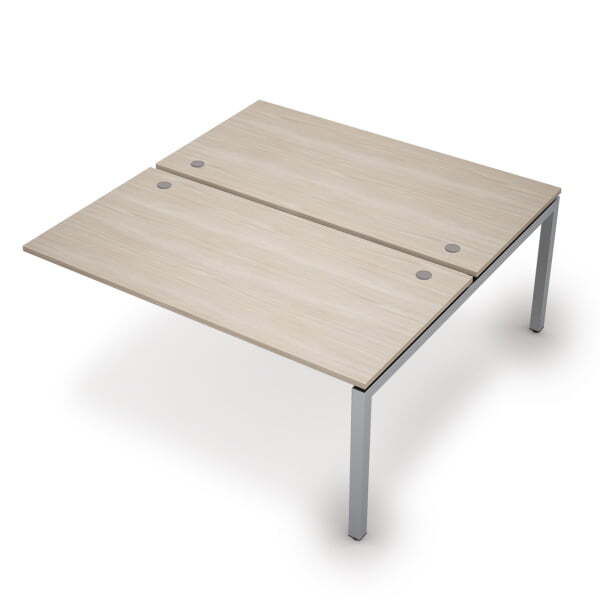 6МБК.5284 Бенч-система на 2 рабочих места, конечный модуль (1600x1635x750) (Шамони светлый/Алюминий матовый)