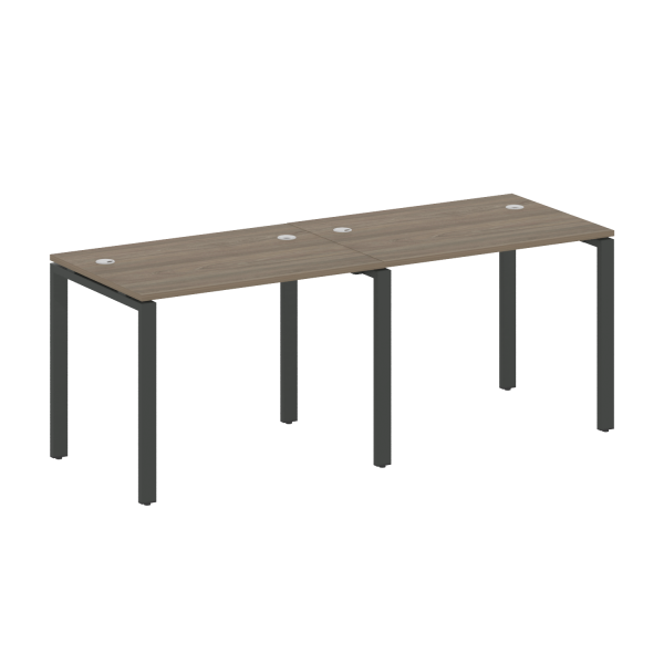 Рабочая станция на 2 раб.места Metal System Style БП.СМ-2.1 2000x720x750 (Вяз/Антрацит металл)