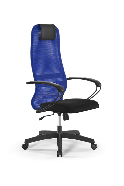 Кресло для руководителя Метта Sit 8 B1-8K - X1+UMF(X1) /Uh00/Wh00/K1bL(M09.B02.G15.W01) (Синий | Черный)