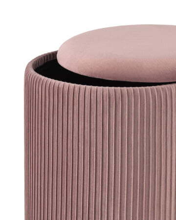 Пуф Шарлотта с ящиком велюр розовый (Пуф Шарлотта розовый)