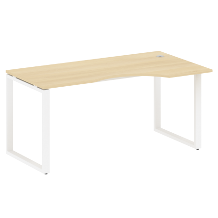 Стол криволинейный левый Metal System Style БО.СА-1 Пр 1600x900x750 (Акация/Белый металл)