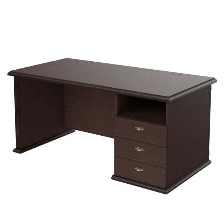Стол руководителя однотумбовый (правый Raut RDT 168R 1600x800x750 (Венге Магия)