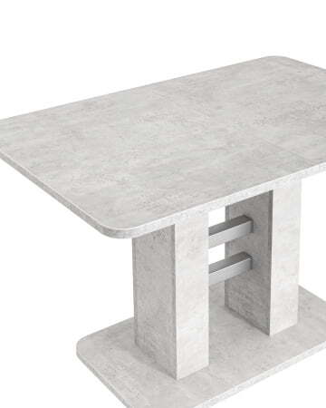 Стол Elephant раскладной 120-160*80 бетон/алюминий (Стол обеденный ELEPHANT серый)