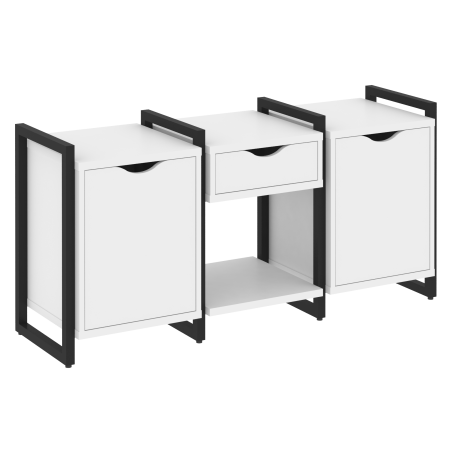 Тумба на регулируемых опорах наборная VR.L-TN-7.O 1440x460x719 (Белый Бриллиант/Черный металл)