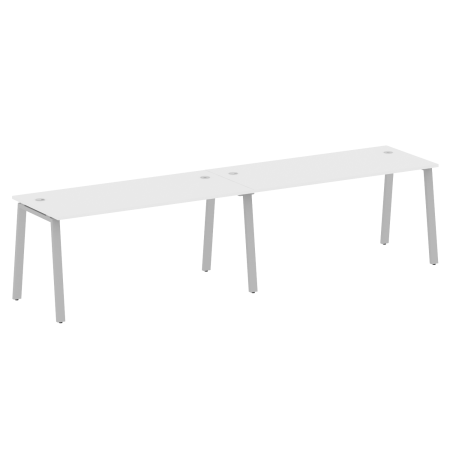 Рабочая станция на 2 рабочих места на А-образном м/к Metal System Style БА.СМ-2.4 3200x720x750 (Белый/Серый металл)