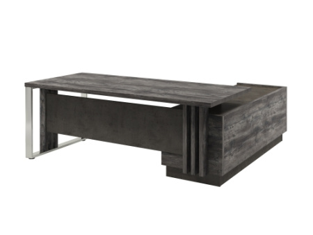 Стол с опорной тумбой и металлической опорой, левый (без розеток) Vestar Z-420л.0000 2000x2030x750 (Сосна Пасадена/Бетон Чикаго)