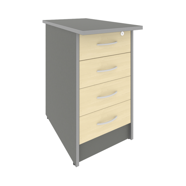 Тумба приставная с замком Riva А.ТП-4.2F-S 412x720x750 (Клен-Металлик)