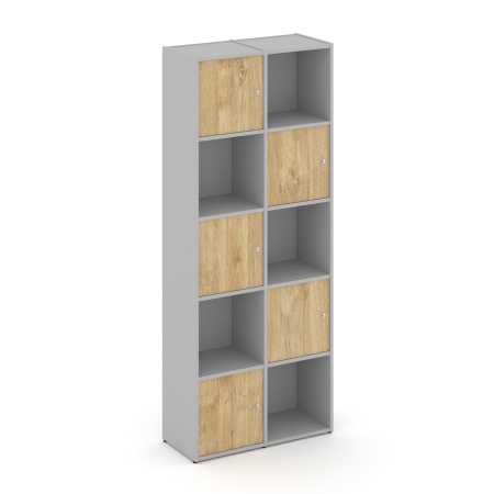 Стеллаж Locker Plus LK.K-008 798x350x1983 (Серый | Тиквуд Светлый)