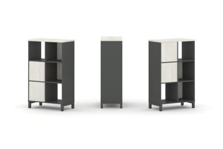 Набор стеллажа 2-х сторонний, 3 яруса SN.NSD-321 (754х400х1248) (Антрацит/Дуб Наварра/Металл Антрацит)
