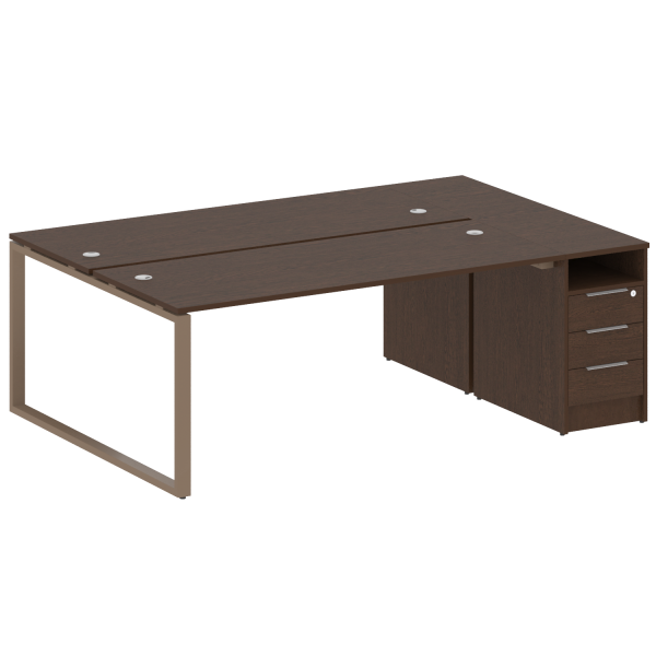 Рабочая станция Metal System Style БО.РС-СТП-2.5 2212x1475x750 (Венге Цаво/Мокко металл)