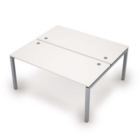 6МБ.5274 Бенч-система на 2 рабочих места (1600x1435x750) (Белый/Алюминий матовый)