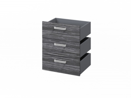 Комплект из 3 ящиков, фасады ЛДСП FI-124.D 560x418x670 (Древесина Графит)