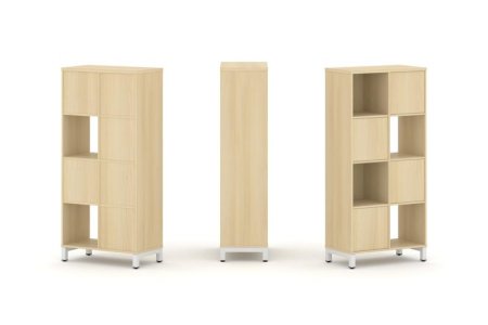 Набор стеллажа 1 сторонний, 4 яруса SN.NS-421 (754х400х1615) (Акация Лорка/Металл Белый)