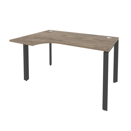 Стол эргономичный левый на П-образном м/к Onix O.MP-SA-2L 1380x980x750 (Тиквуд Темный/Черный металл)