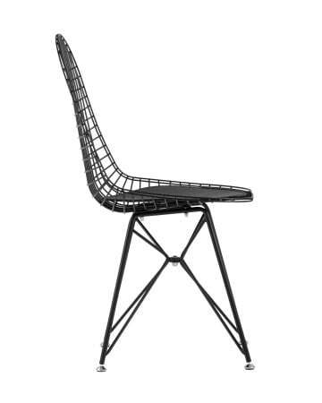 Стул обеденный Eiffel черный с черной подушкой (Стул кухонный Eiffel черный)