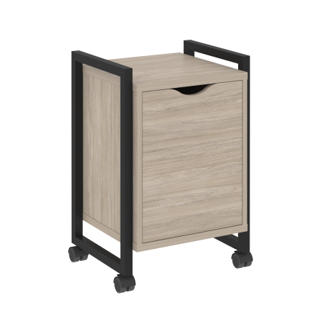 Тумба на колесных опорах с распашным фасадом VR.L-T2.K 500x460x767 (Дуб Аттик/Черный металл)