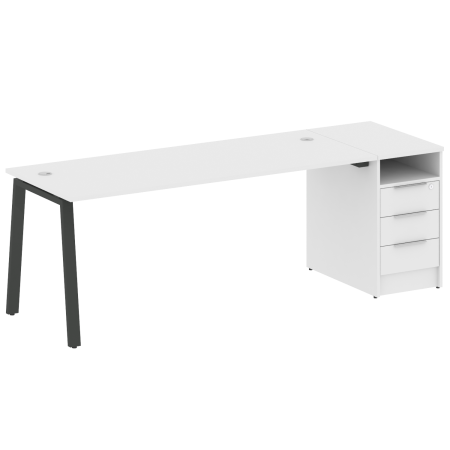 Рабочая станция Metal System Style БА.РС-СТП-1.5 2212x720x750 (Белый/Антрацит металл)