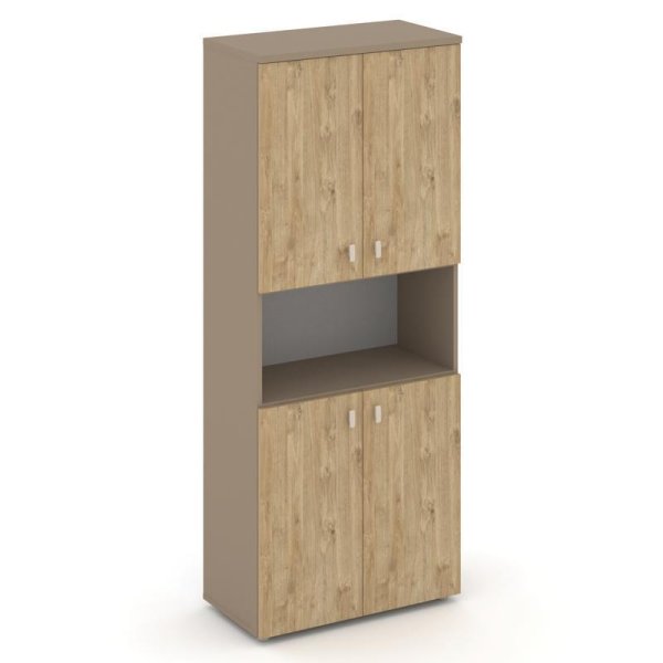 Шкаф высокий широкий ES.ST-1.5 (800х420х1977) (Латте/Тиквуд Светлый)