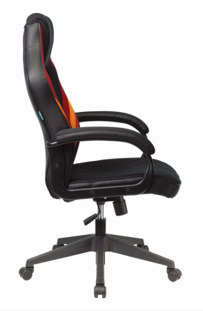 Кресло игровое Zombie VIKING 3 AERO черный/красный ткань/эко.кожа крестов. пластик (Красный)