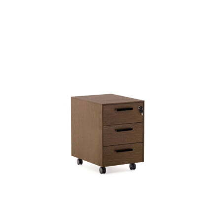 EXE Тумба 3 ящика (Орех/Черный)