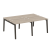 Рабочая станция на деревянных опорах Onix Wood OW.D.RS-4.1.7 1960x1475x750 (Тиквуд Светлый/Дуб Темный)