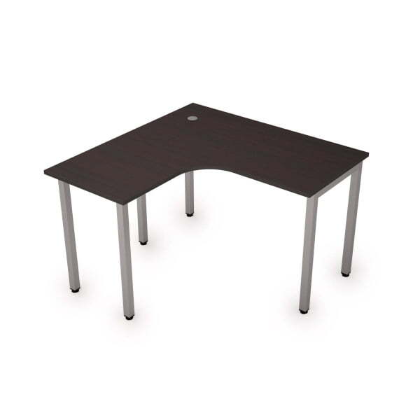 Стол письменный для персонала на металлокаркасе левый одиночная опора заказывается отдельно Стиль 2М (ВенгеСерый)