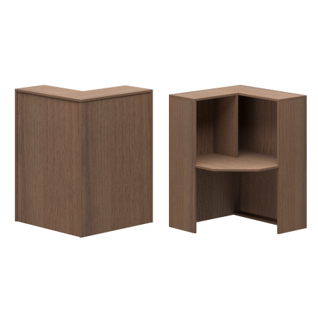 Стойка угловая левая Ресепшн А-555 900x900x1220 (Орех)