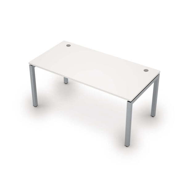 6М.584 Стол рабочий (1600x800x750) (Белый/Алюминий матовый)