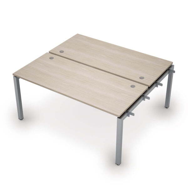 6МБН.5274 Бенч-система на 2 рабочих места, начальный модуль (1600x1435x750) (Шамони светлый/Алюминий матовый)