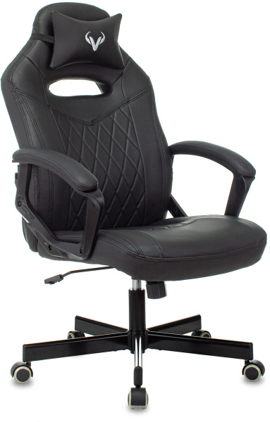 Кресло игровое Zombie VIKING 6 KNIGHT черный эко.кожа с подголов. крестов. металл (Черный)