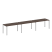 Рабочая станция на 3 раб. места Metal System Style БП.СМ-3.3 4200x720x750 (Дуб Наварра/Серый металл)
