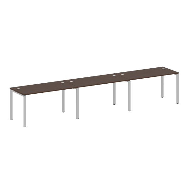 Рабочая станция на 3 раб. места Metal System Style БП.СМ-3.3 4200x720x750 (Венге Цаво/Серый металл)