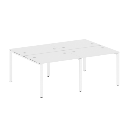 Рабочая станция на 4 раб. места Metal System Style БП.СМ-4.1 2000x1475x750 (Белый/Белый металл)