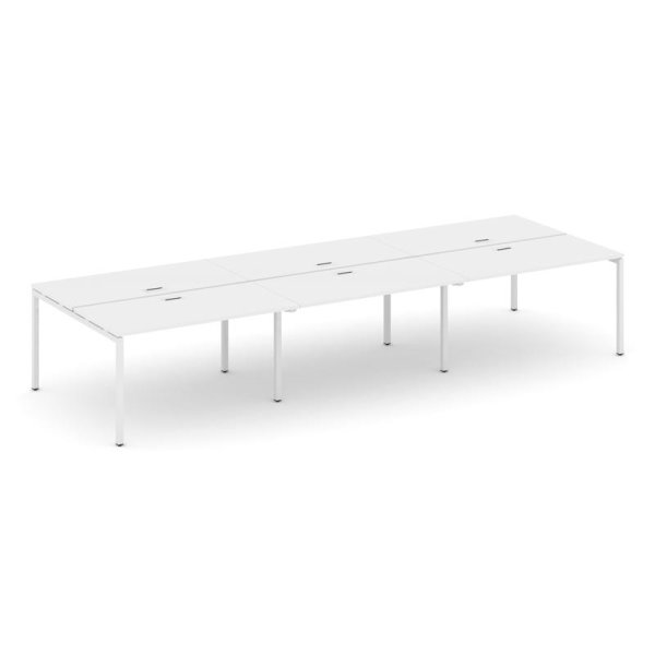 Рабочая станция 2-х сторонняя SN-4P.DRS-061 (2940х1232х750) (Белый/Металл Белый)