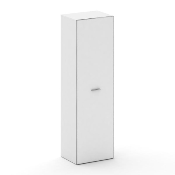 Шкаф средний высокий универсальный Fresco FR.SM-102 black (600x460x2000) (Белый Бриллиант UM-Лакобель Белый-Лакобель Белый | Хром)