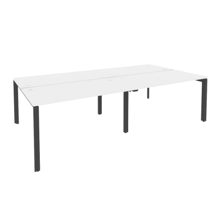 Рабочая станция на П-образном м/к Onix O.MP-D.RS-4.3.7 2760x1475x750 (Белый Бриллиант/Черный металл)